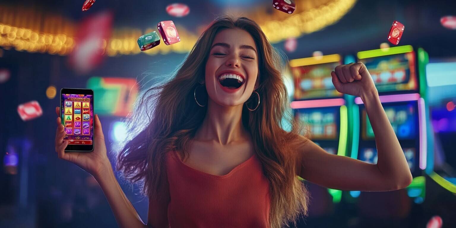 Young Woman Celebrating Win on Nisontan App